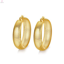 Gold big circle mesh earrings,big round gold mesh stud earrings